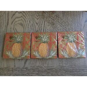 Caspari Napkins Paper Cocktail Napkins Lot Of 3 Guest Paper Towels Pineapples